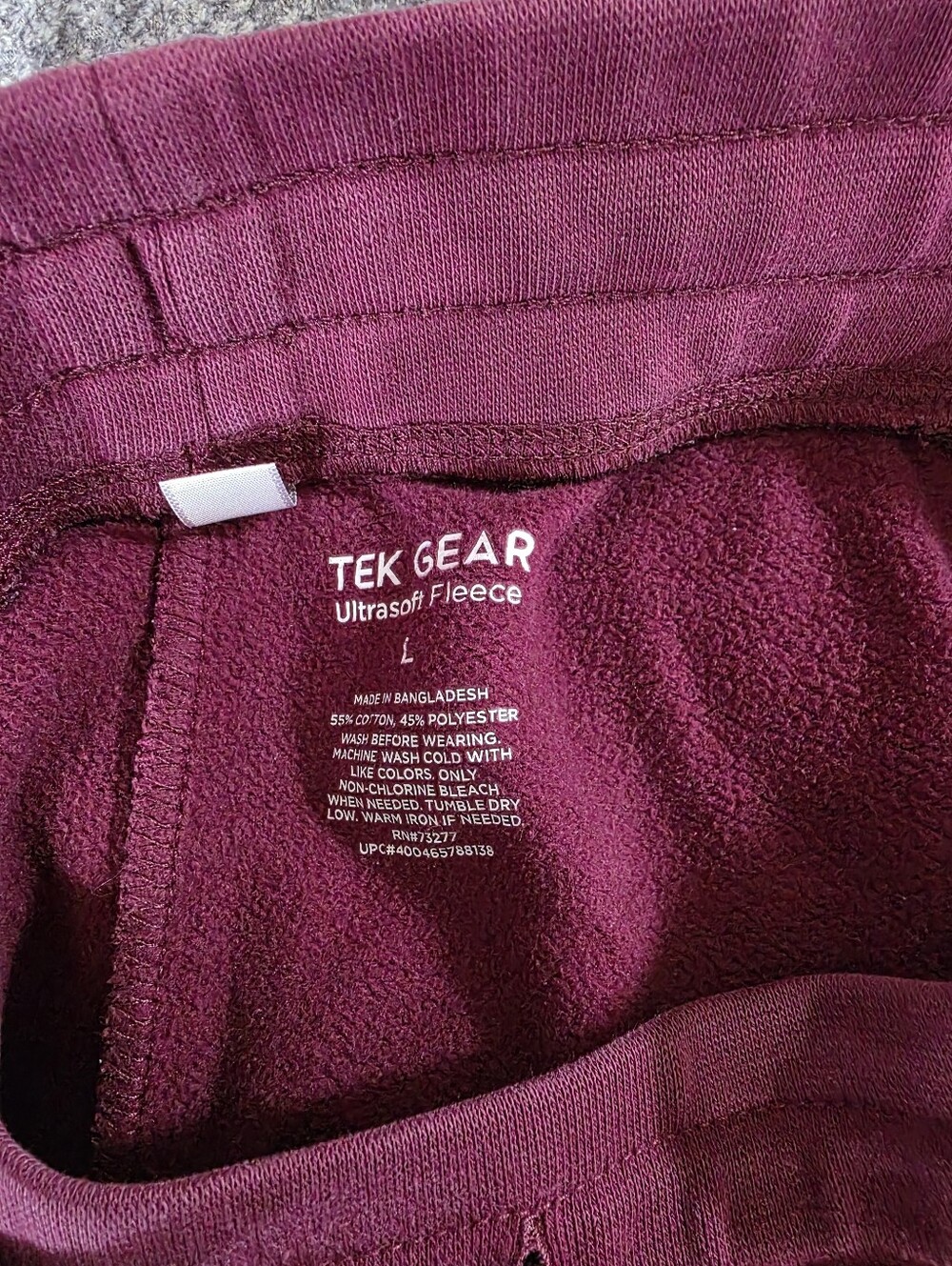 2 Pr. Men Sweats 1-Tek Gear Ultrasoft Fleece Sweats- Berry And 1 Hunter Green